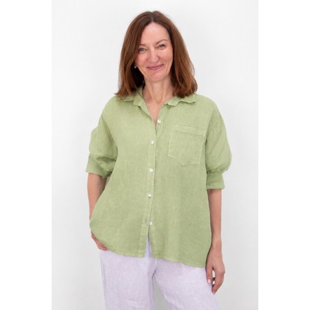 Amazing Woman Filippa Leek Linen Shirt - Green