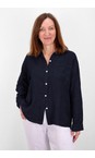Amazing Woman Navy Filippa Navy Linen Shirt  