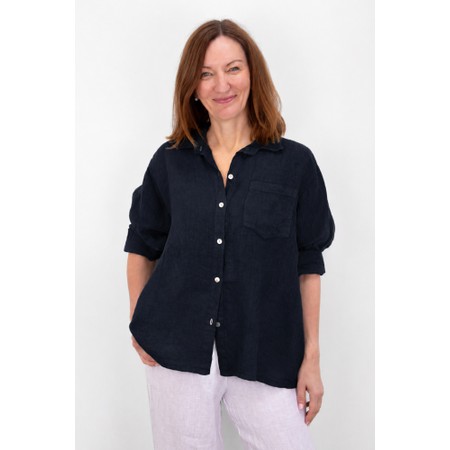 Amazing Woman Filippa Navy Linen Shirt - Blue