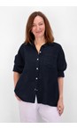 Amazing Woman Navy Filippa Navy Linen Shirt  