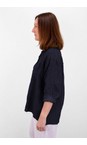 Amazing Woman Navy Filippa Navy Linen Shirt  