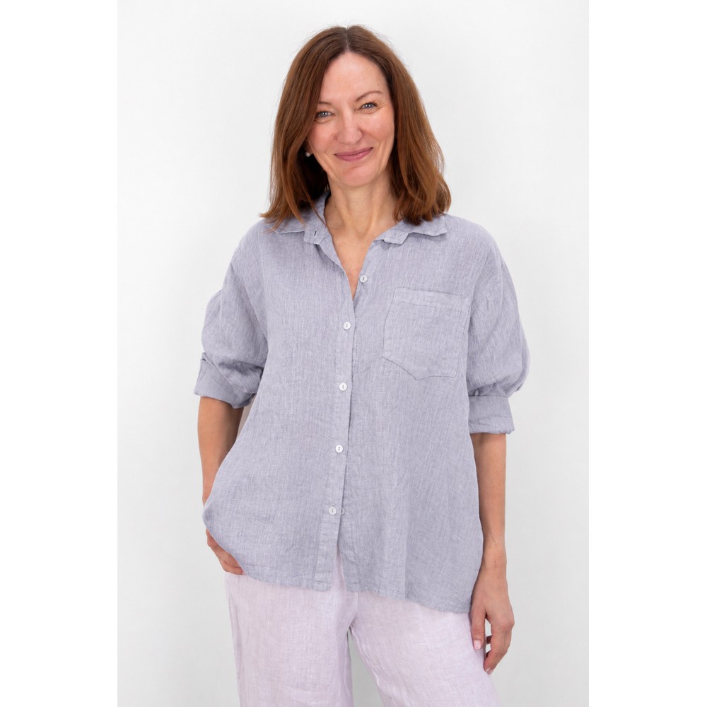 Amazing Woman Filippa Pearl Linen Shirt Pearl