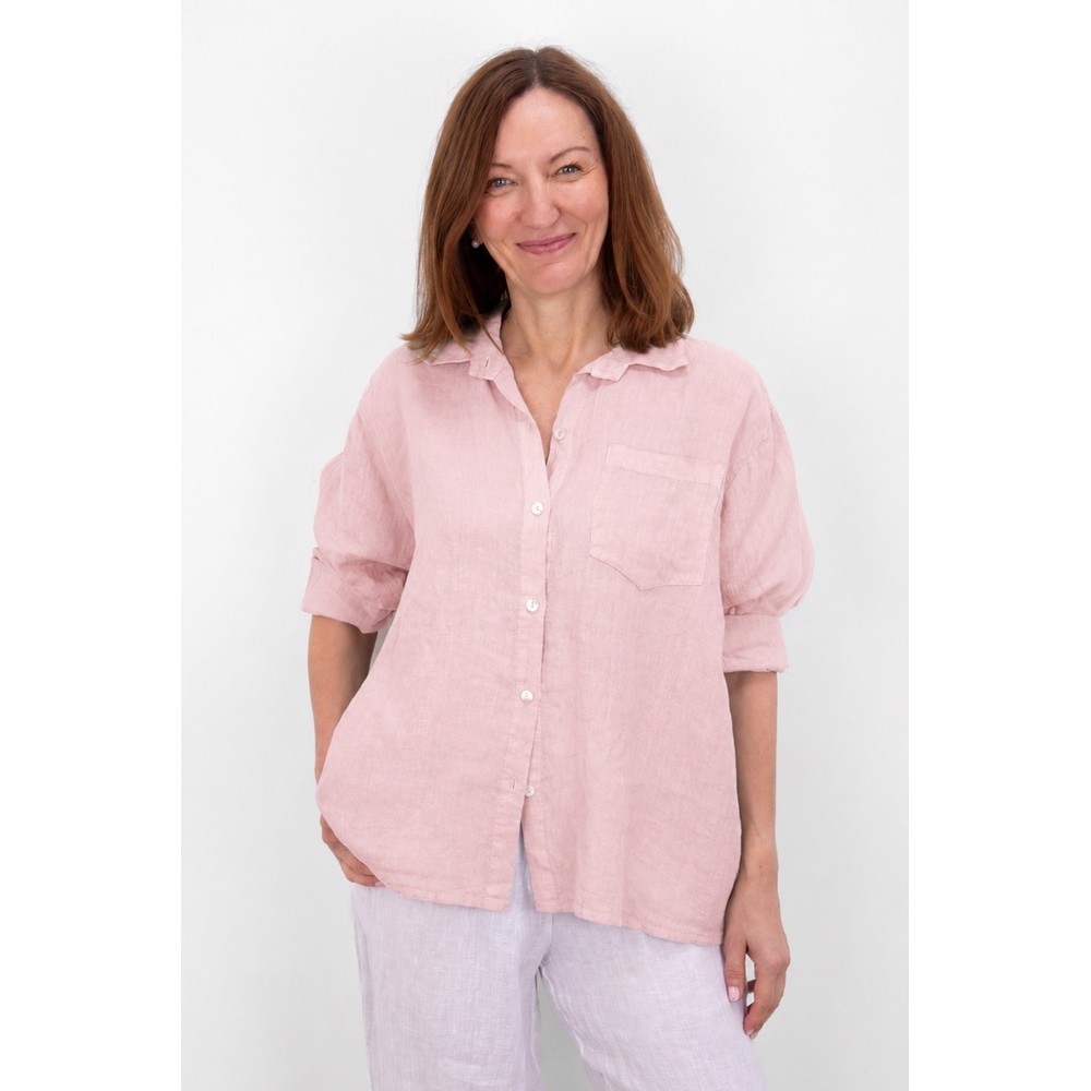 Amazing Woman Filippa Rose Pink Linen Shirt Rose Pink