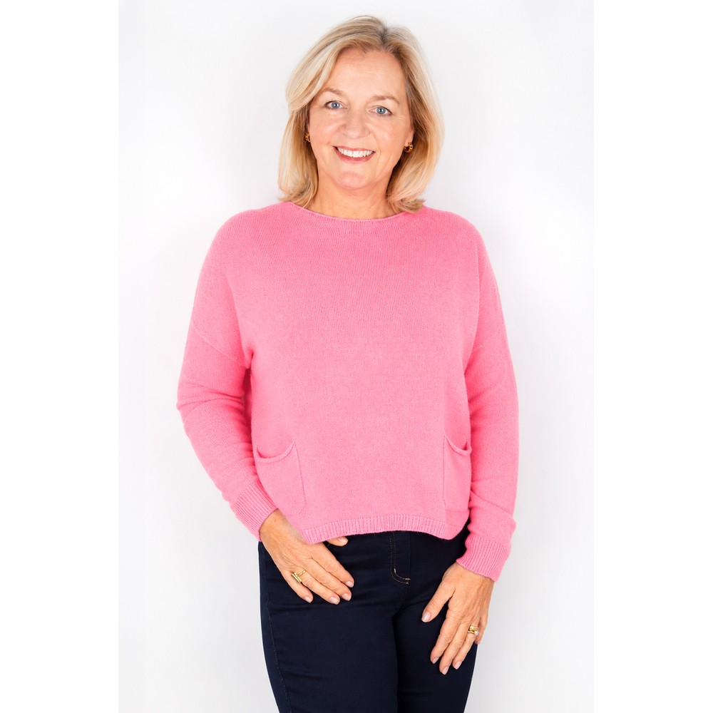 Amazing Woman Jodie Front Pocket Supersoft Knit Jumper Prism Pink
