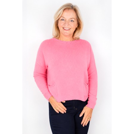 Amazing Woman Jodie Front Pocket Supersoft Knit Jumper - Pink