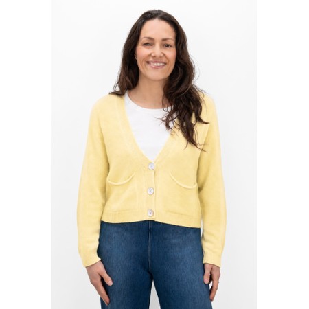 Amazing Woman Pookie Cropped Supersoft Knit Cardigan - Yellow