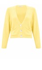 Amazing Woman Summer Yellow Pookie Cropped Supersoft Knit Cardigan  