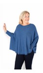 Amazing Woman Summer Blue Fringe Round Neck Knit Jumper  