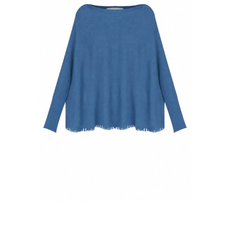 Amazing Woman Fringe Round Neck Knit Jumper - Blue