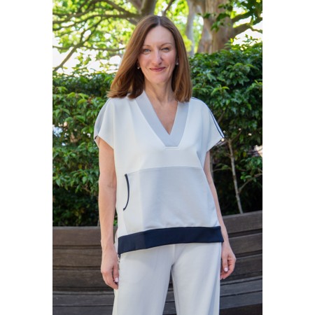 Naya Naya Contrast Pocket Top - Blue