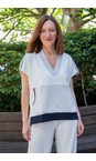 Naya Silver / French Blue Naya Contrast Pocket Top  