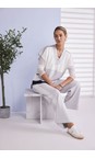 Naya Silver / French Blue Naya Contrast Panel Trouser  