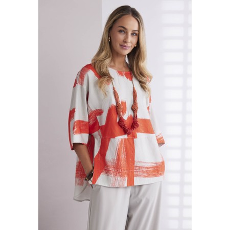 Naya Naya Paintwork Print Top - Orange
