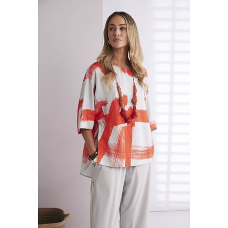 Naya Naya Paintwork Print Top - Orange