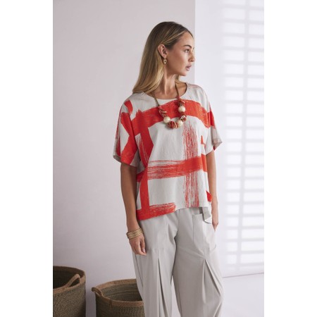 Naya Naya Paintwork Print Square Top - Orange