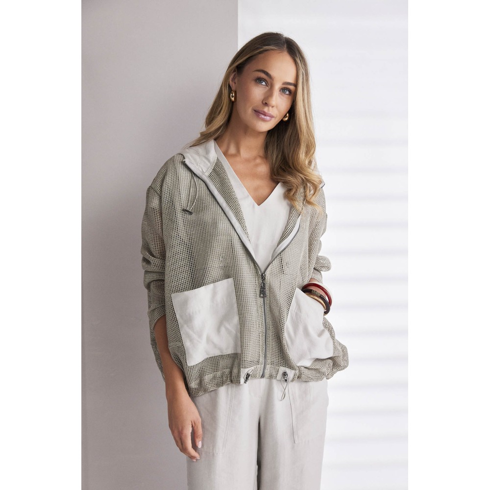 Naya Naya Hooded Drawstring Jacket Ash