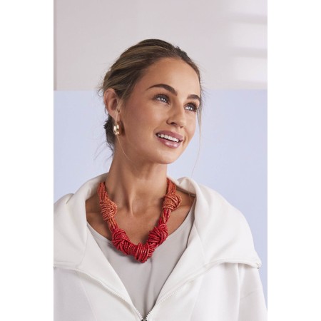 Naya Naya Beaded Knot Necklace - Orange