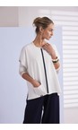 Naya White / Navy Naya Contrast Trim Knit  