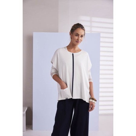 Naya Naya Contrast Trim Knit - White