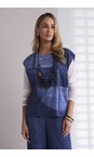 Naya Denim Blue Naya Semi Circle Print Top  