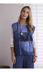 Naya Denim Blue Naya Semi Circle Print Top  