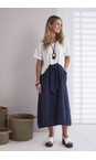 Naya White / Eclipse Naya White And Navy Contrast Belted Dress  