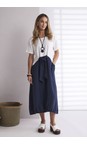 Naya White / Eclipse Naya White And Navy Contrast Belted Dress  