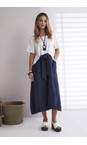 Naya White / Eclipse Naya White And Navy Contrast Belted Dress  
