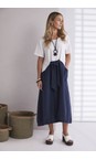 Naya White / Eclipse Naya White And Navy Contrast Belted Dress  