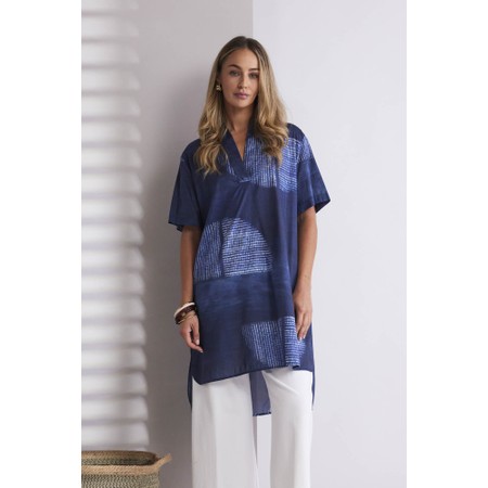 Naya Naya Semi Circle Print Tunic Shirt - Blue