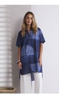 Naya Denim Blue Naya Semi Circle Print Tunic Shirt  