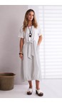 Naya OffWhite / Ash Naya Off White And Ash Contrast Belted Dress  