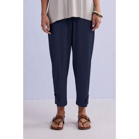 Naya Naya French Blue Slim Leg Tab Trouser - Blue
