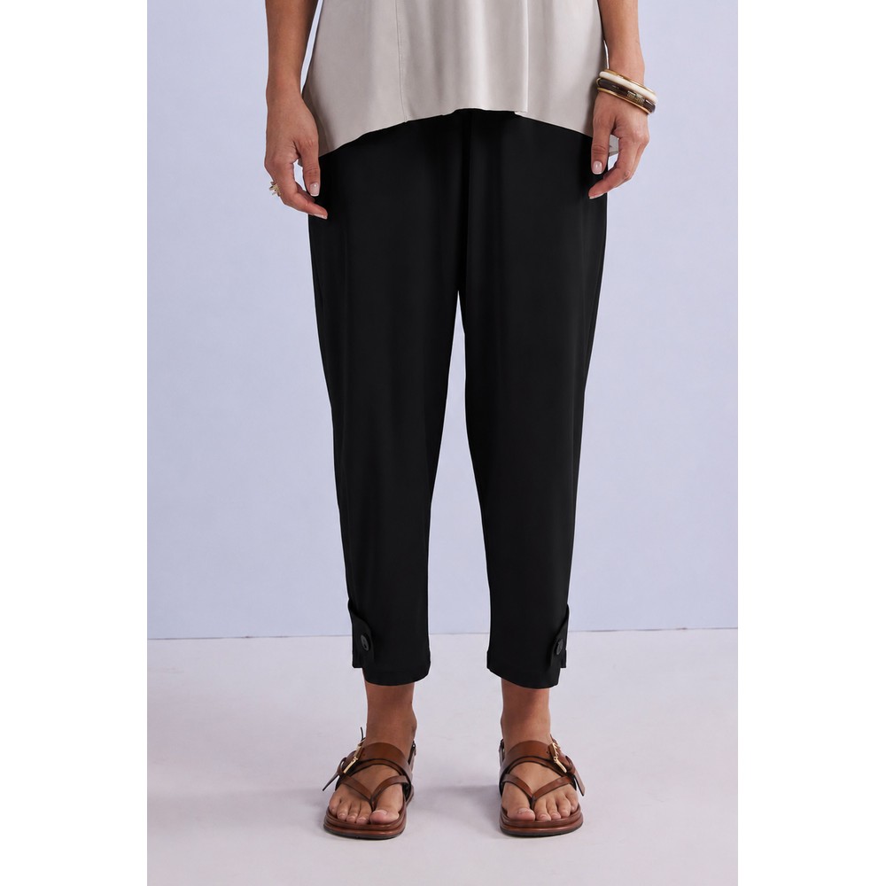 Naya Naya Black Slim Leg Tab Trouser Black 