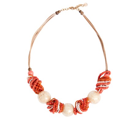 Naya Naya Large Beaded Knot Necklace - Metallic