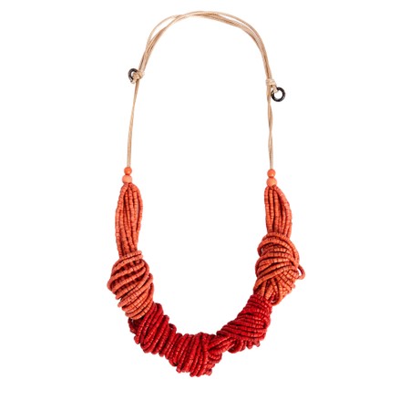 Naya Naya Beaded Knot Necklace - Orange