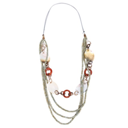 Naya Naya Metallic Disc Necklace - Orange
