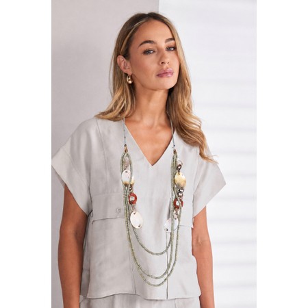 Naya Naya Metallic Disc Necklace - Orange