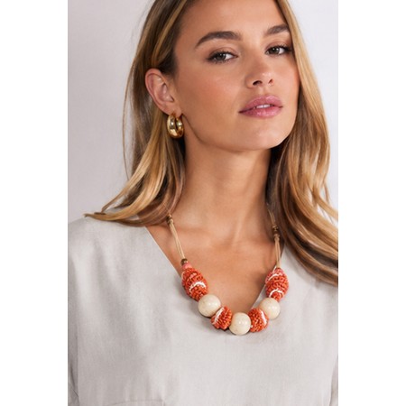 Naya Naya Large Beaded Knot Necklace - Metallic