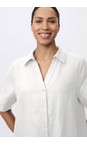 Masai Clothing White  Iryssa White Solid Linen Shirt  