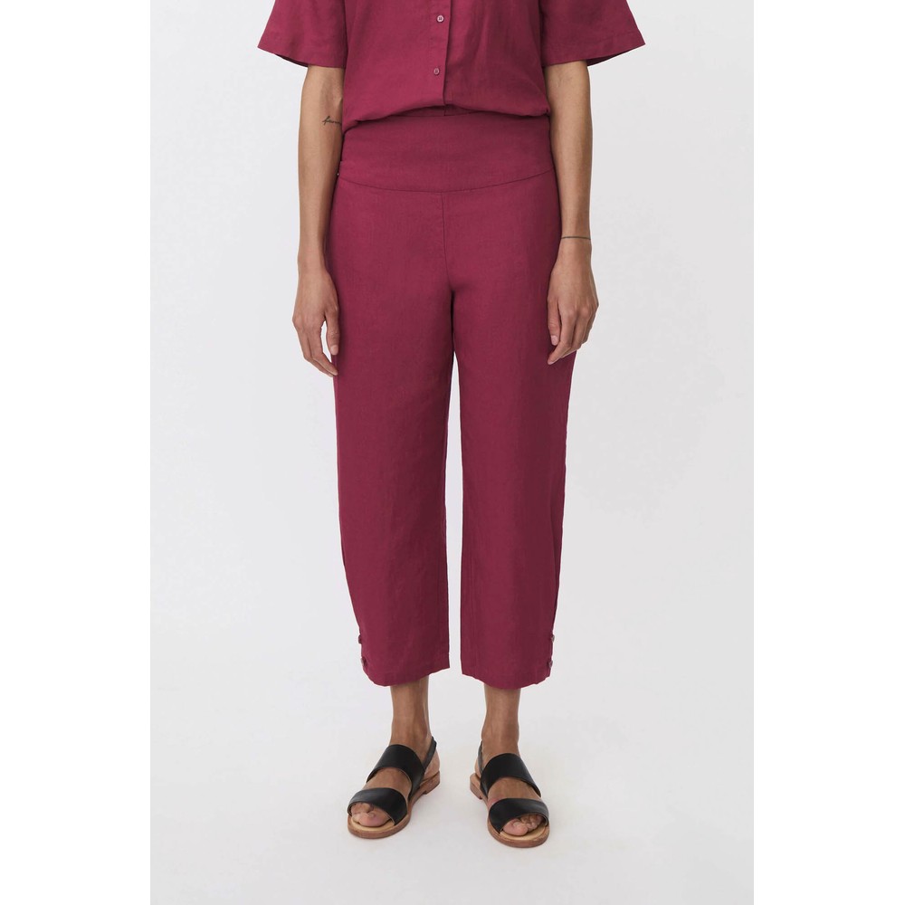 Masai Clothing Penna Beet Red Linen Tapered Trouser Beet Red