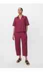 Masai Clothing Beet Red Penna Beet Red Linen Tapered Trouser  