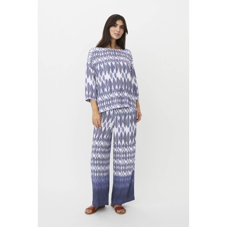 Masai Clothing MaBecca Print Dobby Top - Blue