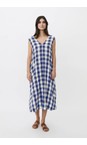Masai Clothing Medieval Blue MaOrdella Gingham Check Dress  