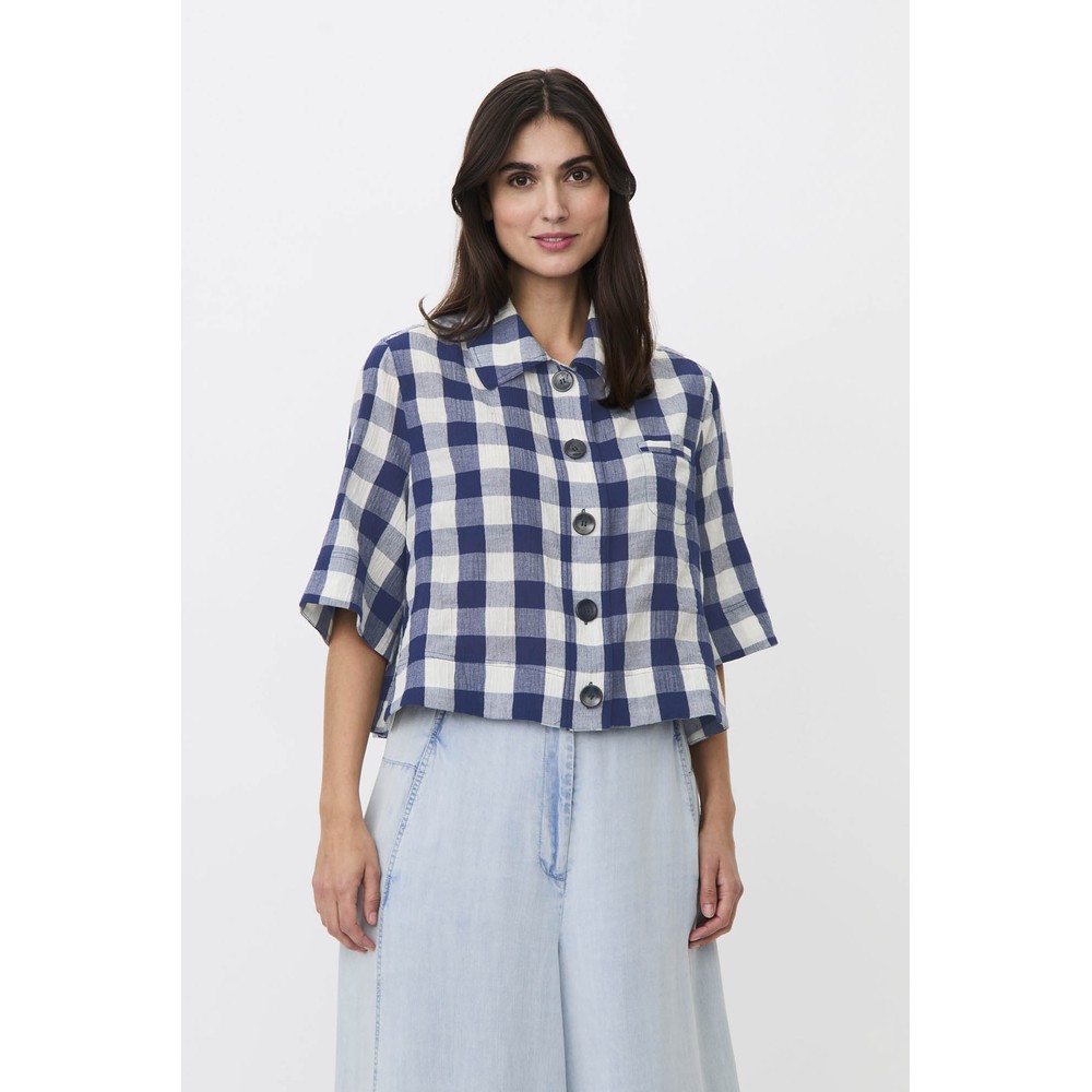 Masai Clothing MaIsariel Gingham Check Shirt Medieval Blue