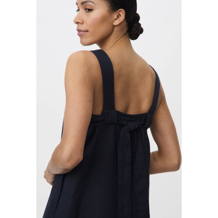 Masai Clothing MaNoriane Solid Linen Dress - Blue