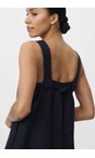 Masai Clothing Navy MaNoriane Solid Linen Dress  