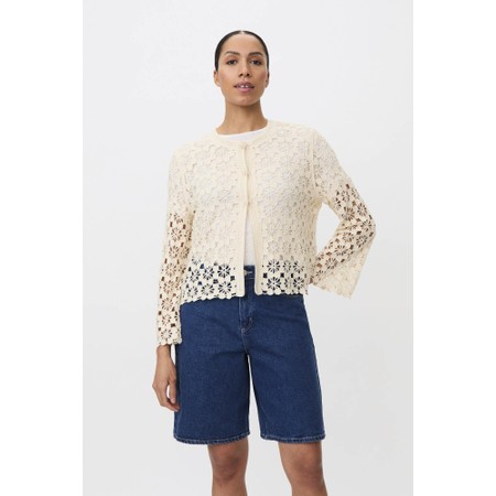 Masai Clothing MaLittalis Crochet Knit Cardigan - Grey