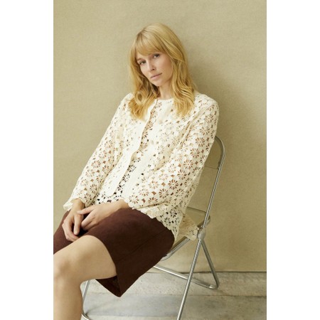 Masai Clothing MaLittalis Crochet Knit Cardigan - Grey