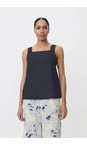 Masai Clothing Navy MaDisa Solid Linen Top  